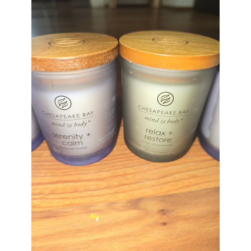 5 Chesapeake Bay Candle bundle mixed SERENITY + CALM Lavender Thyme 8.8oz & 3.7z - Picture 3 of 6
